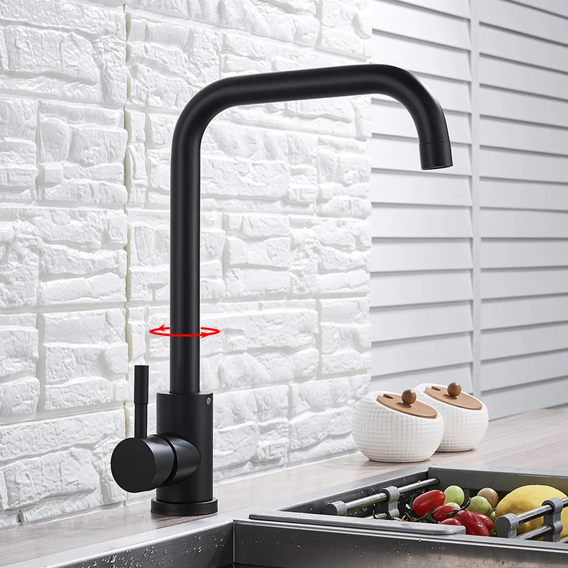 Uythner Matte Black/Brushed Nickle Kitchen Faucet Hot And Cold Water Mixer Faucet For Kitchen Water Faucet Kitchen Taps