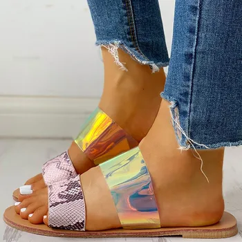 

Hot Sale Women's Slippers New Casual Monochrome Vintage Roman Plus-size Flat Slippers Sandals Shoes Chanclas Mujer Sandalias