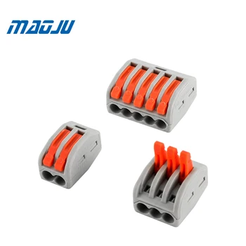 

Sell in 100PCS/Bag Push In Wire connecotr Terminal Block 3P Plug Adaptor Grey Color
