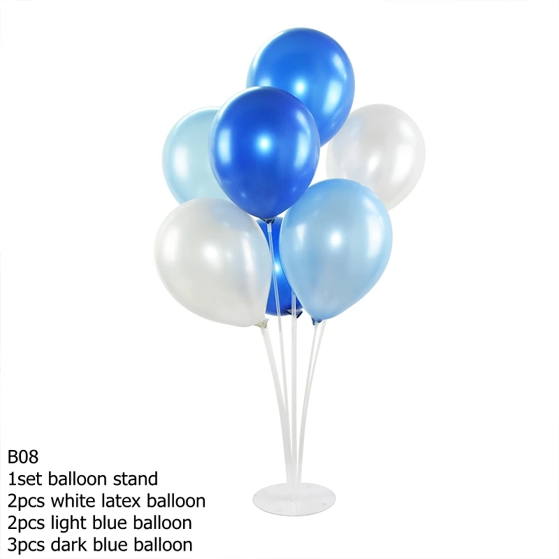 1 Set Balloon Holder Column with for Decoration Ballons Accessories Balls Stick Wedding 7z Party Balloon Stand Air Birthday Base - Цвет: B08