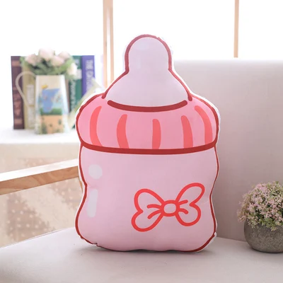 pink bottle Candice guo милая плюшевая игрушка милая Клубника молоко бант бутылочка для кормления мягкие подушки для дивана День рождения Рождественский подарок - Цвет: pink bottle