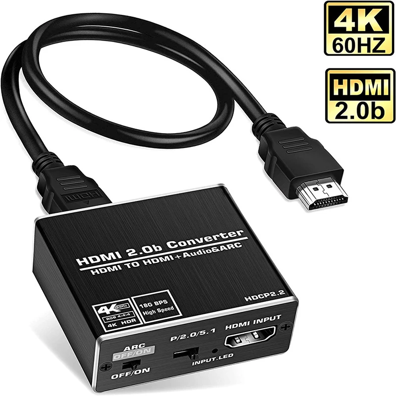 4K HDMI 2 0 аудио экстрактор 5 1 ARC сплиттер в оптический TOSLINK SPDIF|Кабели HDMI| |