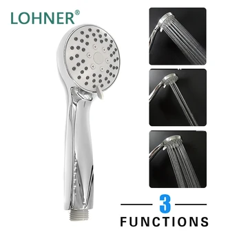 

Lohner 3 Function Showerhead Shower Head Rainfall Round Adjustable Bathroom Handheld High Pressure Pomme De Douche