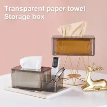 

50%HOTPortable Tissue Box Smooth Edge TPE Visible Large Capacity Tissue Storage Case for Daily Use