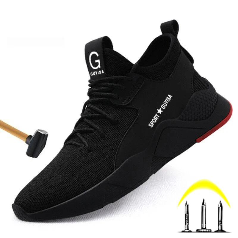 Botas de seguridad con punta de acero para hombre, zapatos transpirables a prueba de perforaciones, para exteriores, trabajo, envío gratis