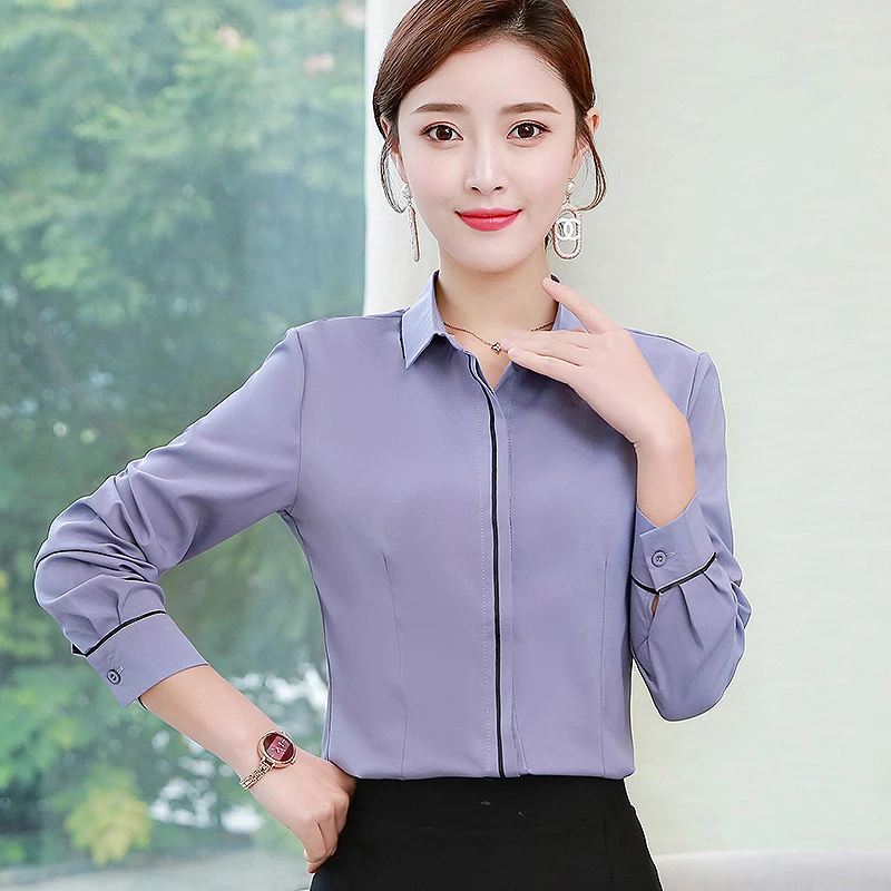 Blusas coreanas de chifón a la moda de manga larga para mujer, camisa y blusa de grande XXXL/5XL, Tops y blusas para mujer|Blusas y camisas| - AliExpress