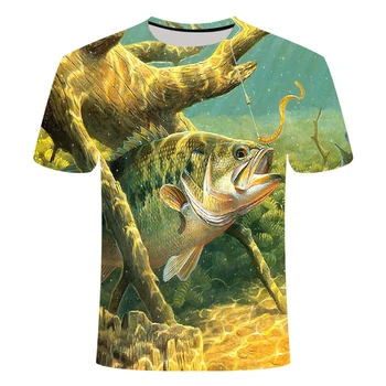 

2019 New T-shirt Hd Print Digital Leisure 3d Fish T-shirt Men Fishing T-shirt O Collar Jacket T-shirt Interesting Fish T-shirt