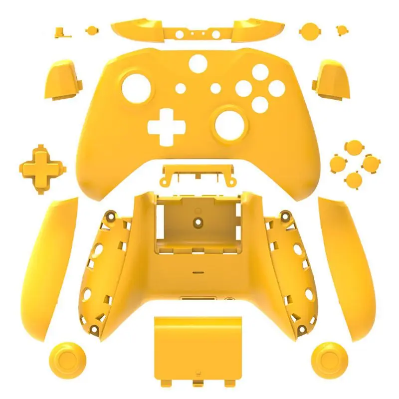 Оболочка для Xbox One тонкая Замена Полный корпус и кнопки мод комплект матовый чехол - Цвет: Цвет: желтый