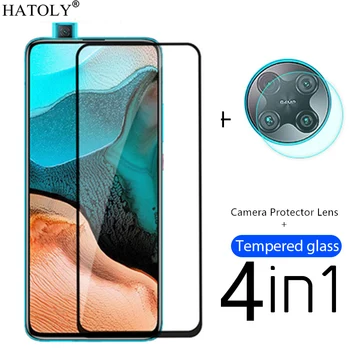 Перейти на Алиэкспресс и купить Защитное стекло 4 в 1 для Xiao mi Little Poco F2 Pro, закаленное стекло для Red mi 9 Note 8 7A mi Note 10 Lite, Защитная пленка для экрана камеры