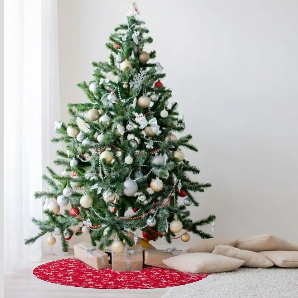 

Christmas Tree Skirt Party Christmas Decorations Christmas Tree Bottom Apron Non-woven Red White Snow Tree Skirt 120CM