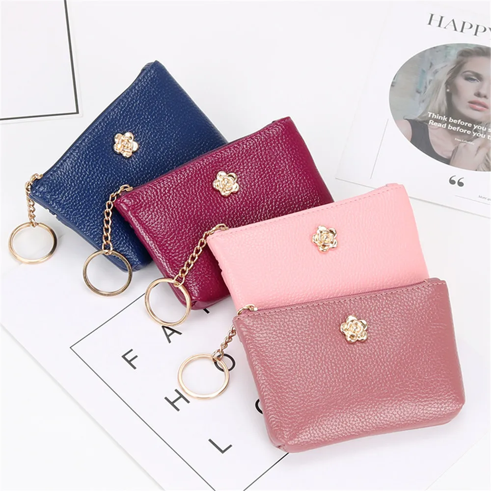 Zipper Pouch Wallet Pu Leather Coin Purse Women Men Card Holder Money Bag  Female Clutch Handbag Key Lipstick Storage Bag Purses - Coin Purses -  AliExpress