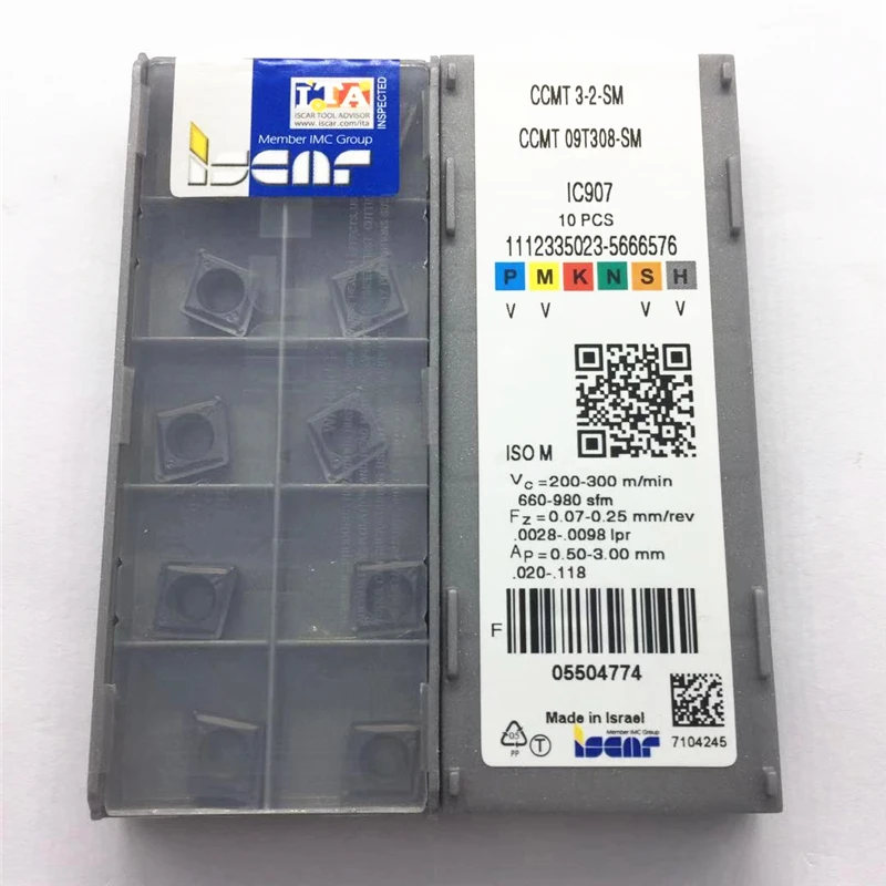 20pcs CCMT09T308-SM IC907 CCMT3-2-SM CNC Carbide Insert Turning Free shipping