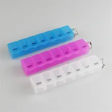 1 шт. 7 дней мини недельный ящик для таблеток отсек Коробка для таблеток безопасный Чехол для хранения цвет случайный цвет