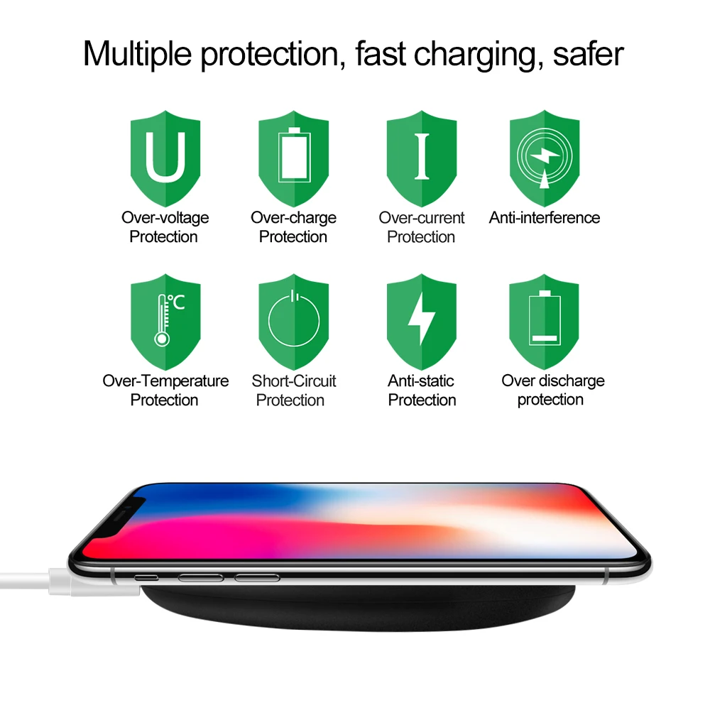 Беспроводное зарядное устройство для iPhone 6 6S 7 8 plus 11 X Xs Xr Qi быстрая Беспроводная зарядная площадка для samsung S10 Note 9 AirPods Xiaomi зарядное устройство