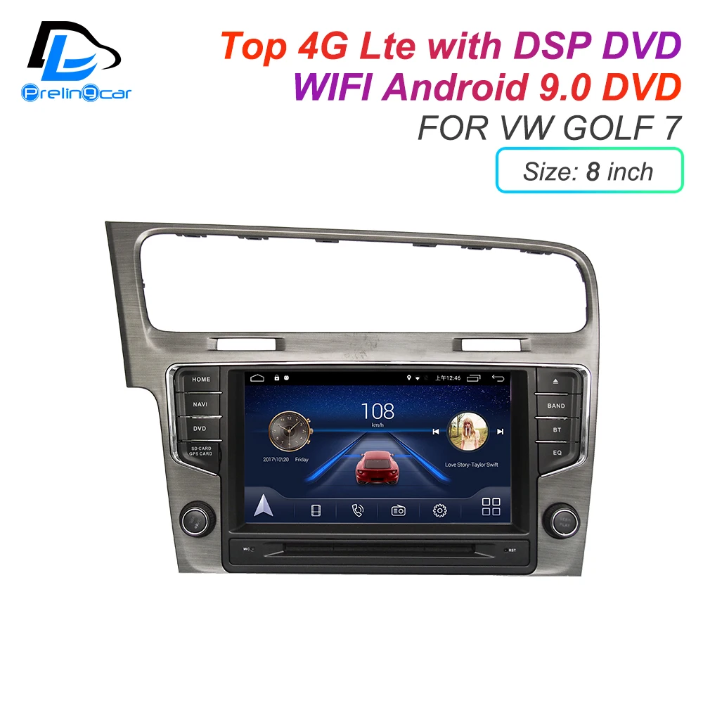 Android 9,0 DSP сабвуфер 4G Lte Мультимедиа gps DVD плеер для Volkswagen Golf 7 автомобильный монитор Радио Стерео навигационная система