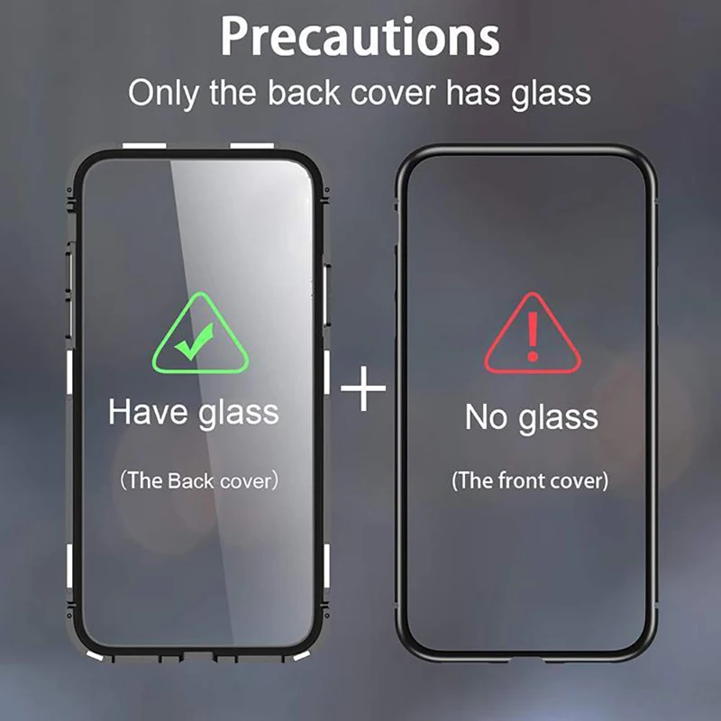 Metal Magnetic Adsorption Glass Case For iphone XR X XS 7 8 Plus 6 6S 11 4