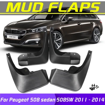 

4Pcs Car Mudflaps Front Rear Mud Flaps Mudguards Splash Guards Fender Flares For Peugeot 508 sedan 508SW 2011 2012 2013 2014
