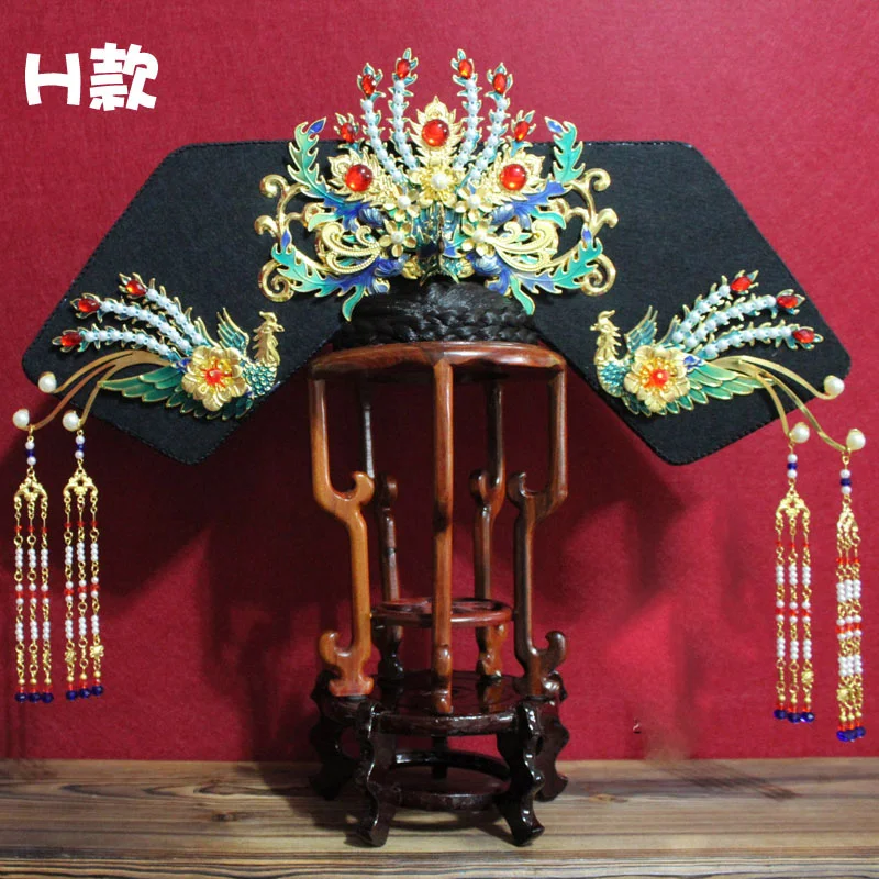Древняя китайская Династия Цин императрица Принцесса Тиара для волос QiTou Lachi волос кусок для ТВ Играть легенда о ZhenHuan Yanxi дворца Ruyi