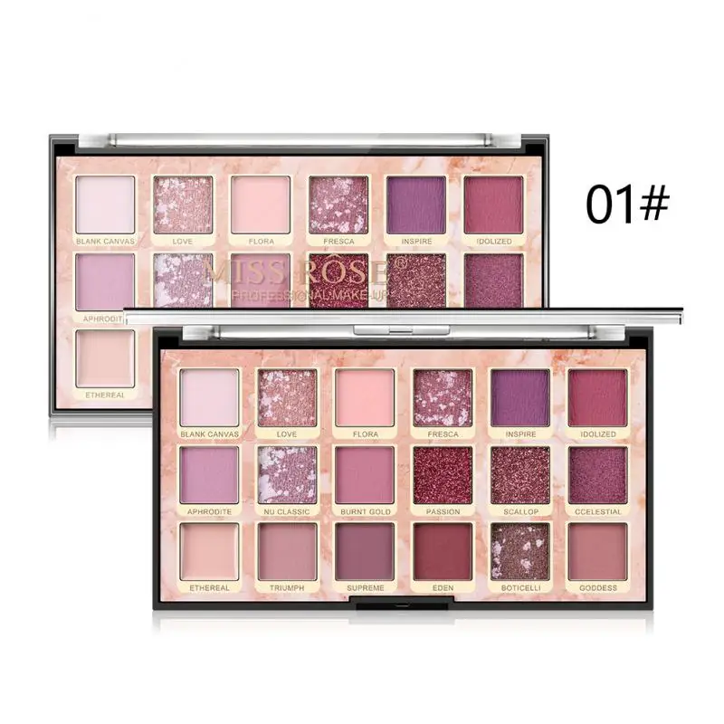MISS ROSE матовый перламутровый блеск водостойкие тени для век Профессиональная