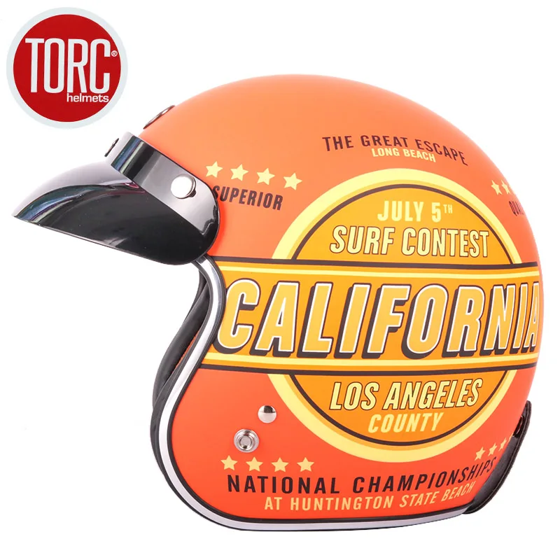 TORC T50 retro moto helmet casco capacetes torc Vintage open face atv motorcycle helmets shield DOT Certifiated M L XL XXL | Автомобили и
