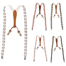 Мужской и женский эластичный пояс на подтяжках с регулируемой спинкой и принтом