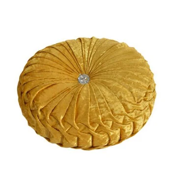 

Home Decorative Solid Color Velvet Cushion Round Pumpkin Throw Pillows