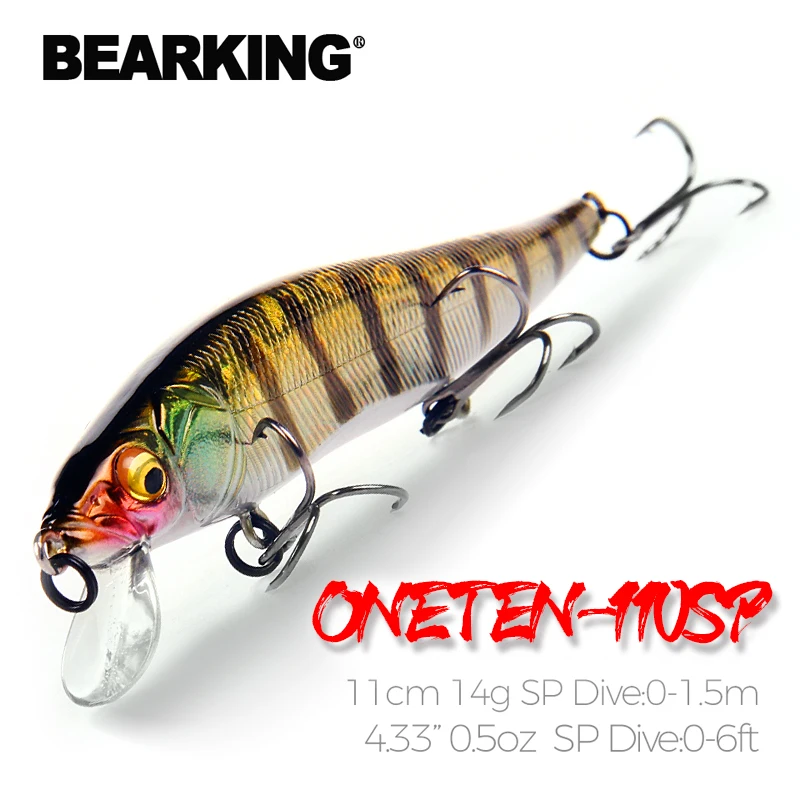 

Bearking 11cm 14g SP dive 1.5m professional Minnow Wobbler fishing lures quality jerkbaits Artificial Bait Predator tackles