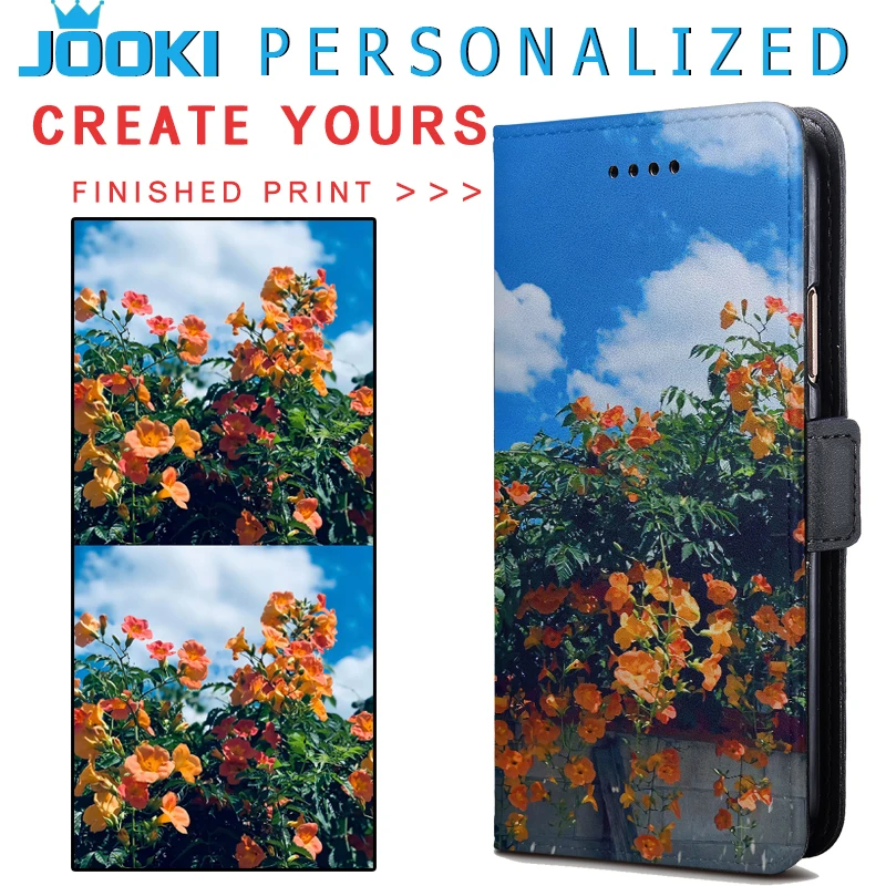 Чехол для Samsung Galaxy J4 Plus Магнитный кожаный чехол-кошелек + индивидуальный логотип