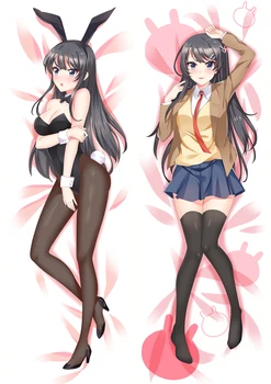 

Japanese Anime hugging pillow case Double-side Printed Sexy girl Sakurajima Mai Body Pillow Cover case