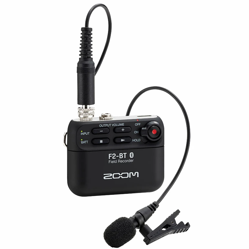 ZOOM F2 / F2-BT field recorder lavalier micropohone with a windscreen and lapel mic clip for Mobile live broadcast and vlog