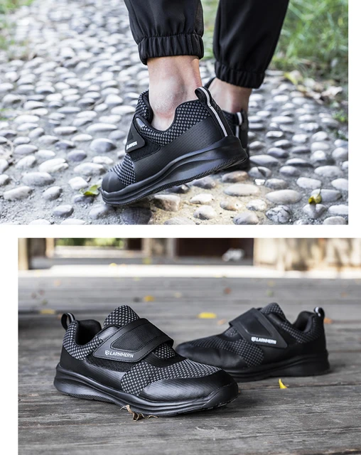 Larnmern – Chaussures De Sécurité Légères À Bout En Acier Pour Hommes,  Baskets De Travail À Enfiler, Construction Anti-écrasement Avec  Réfléchissant - Chaussures De Sécurité - AliExpress