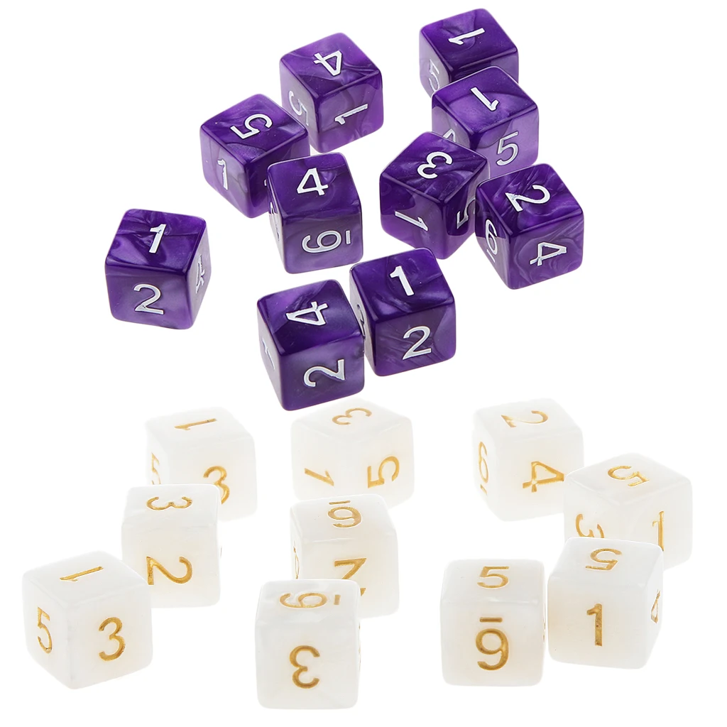 20Pcs 16mm Six Sided Dice D6 Square for Playing Dungeons D&D TRPG Game Toys