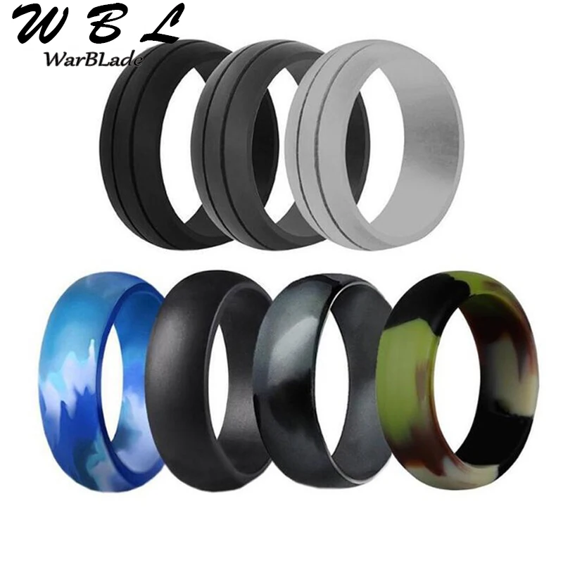 

WBL Sport Food Grade FDA Rubber Finger Rings 7pcs/set Hypoallergenic Crossfit Flexible Silicone Ring For Men Women Wedding Rings