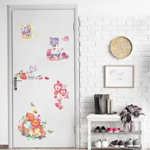 Y1601 Care Bears наклейки на стену Прохладный ТВ фон Детский жакет из денима для девочки; украшение комнаты ПВХ наклейки на стену оптом