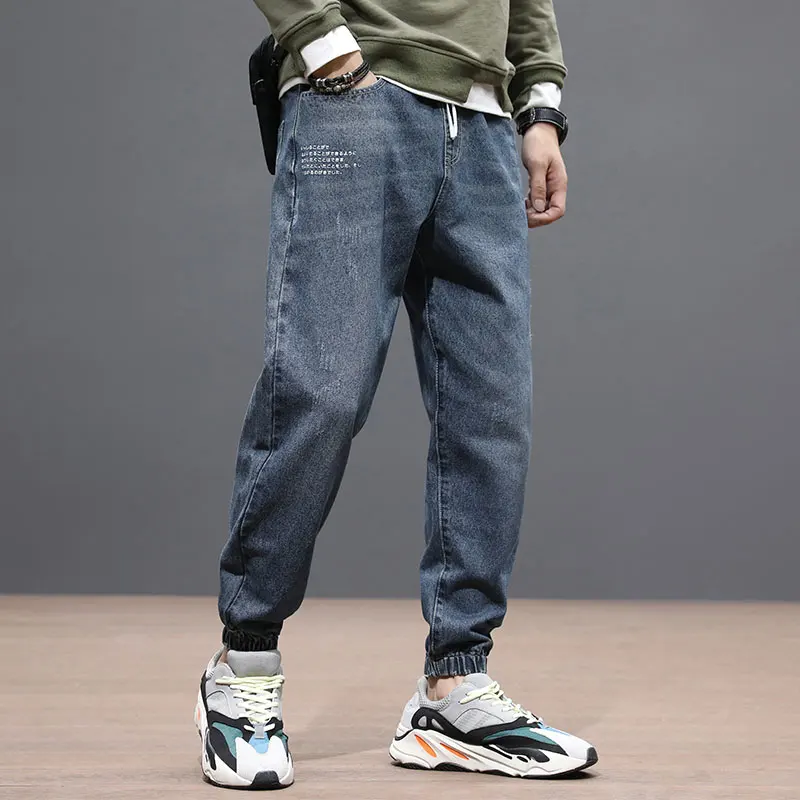 

Fashion Streetwear Men Jeans Loose Fit Japanese Vintage Style Denim Cargo Pants Slack Bottom Joggers Designer Hip Hop Jeans Men