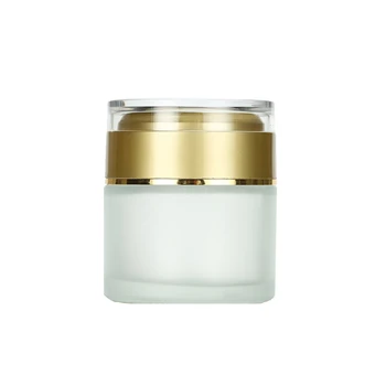 

50G Frosted Glass Cream Jar cosmetic jar with gold cap EyeShadow Makeup Face Cream Skin Care Empty cosmetic container