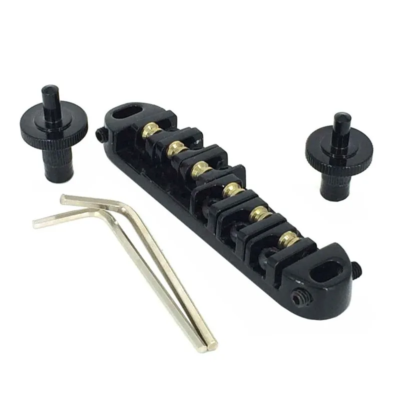 

Roller Saddle Tune-O-Matic Guitar Bridge for Electric Guitar Replacement (Black)