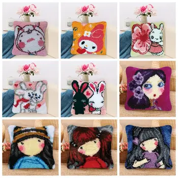 

Diy Kit Fashion Girl Latch Hook Knooppakket Smyrna Klink Haak Kleed Bloemen Pillows Foamiran For Flowers Embroidery Cat Dog