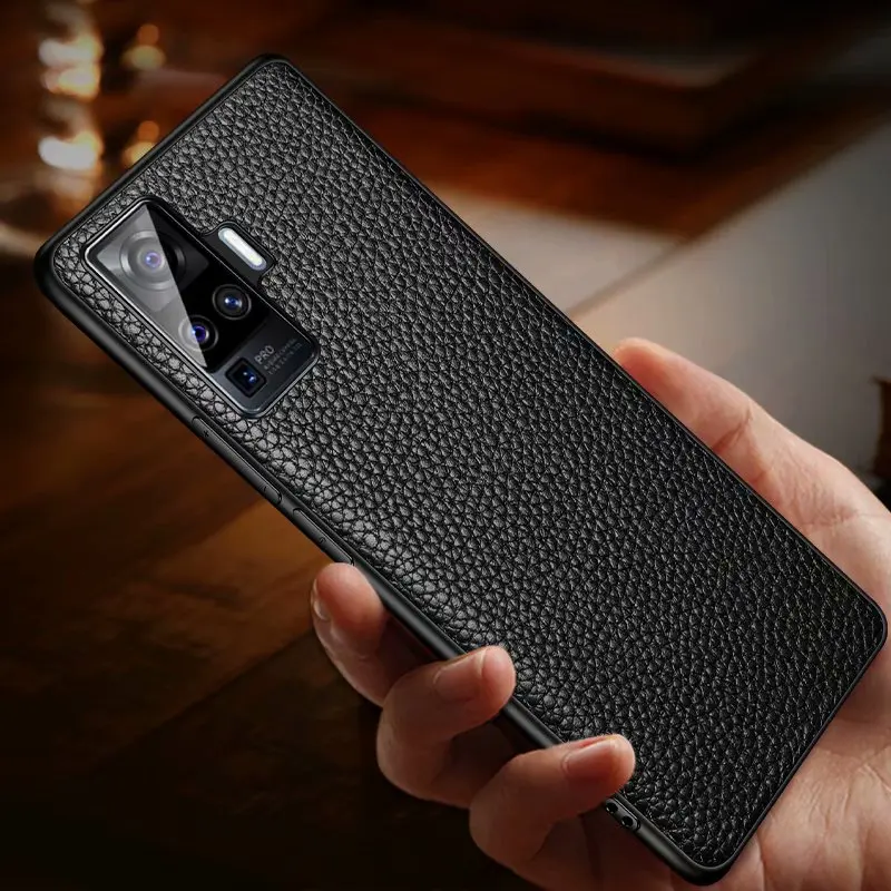 Genuine Leather Case for Vivo X50 Pro X50Pro Case Soft Cover - Main Image