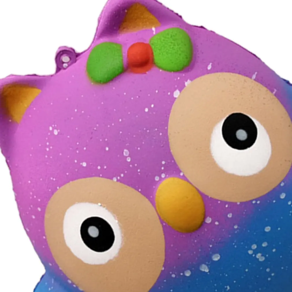 Мини-игрушка из искусственной кожи с имитацией мультяшной совы, медленно восстанавливающая декомпрессионная игрушка, мягкая игрушка для украшения торта, образец модели