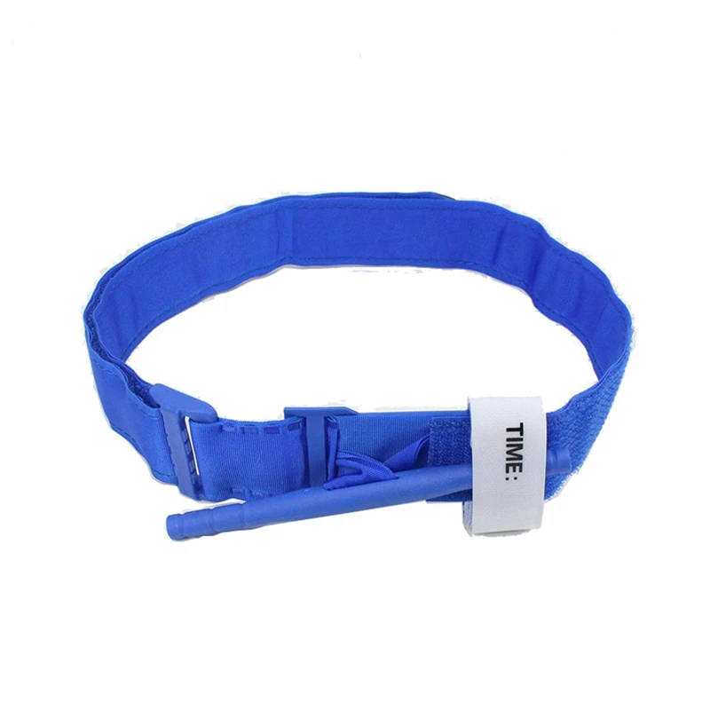 

Outdoor Hiking Portable First Aid Quick Slow Release Buckle Tactical One Hand Emergency Tourniquet Strap Blue