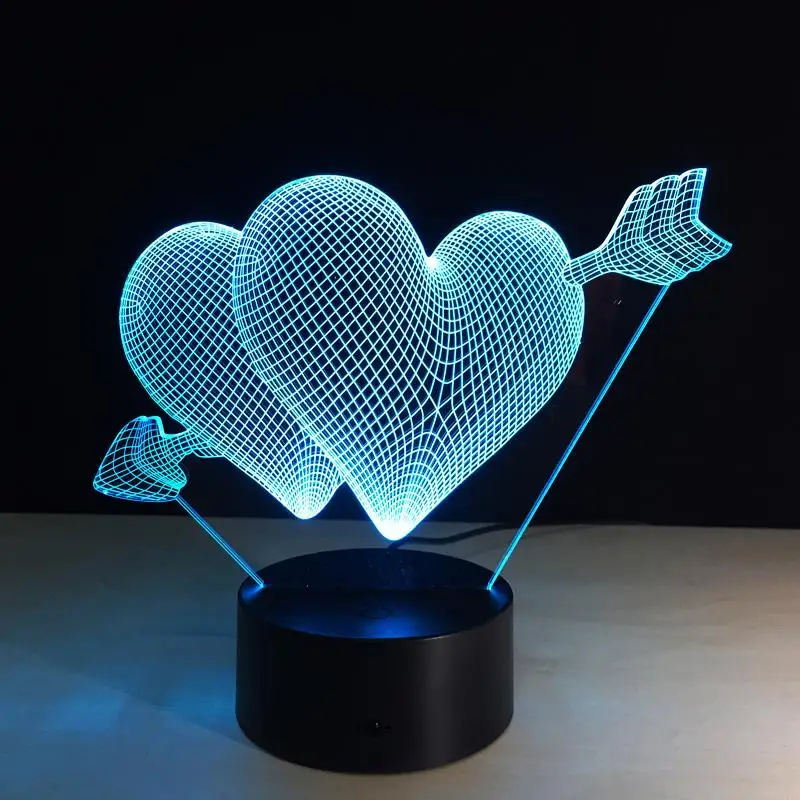 

3D Table Lamp Colorful Gifts Home Decor Atmosphere Night Light Bright LED 7 Colors Christmas Xmas Touch Control