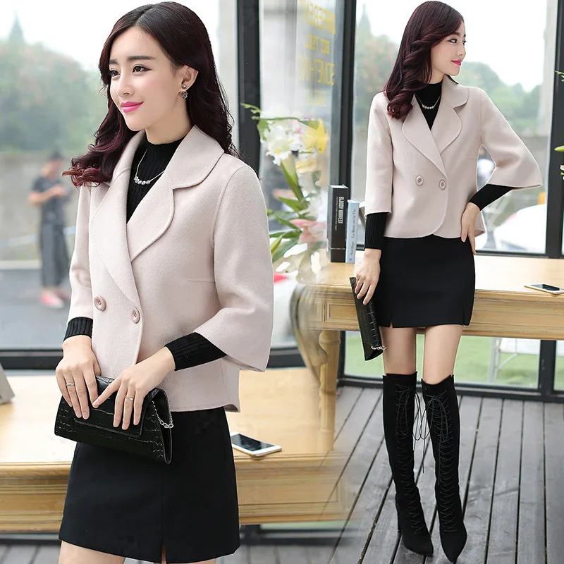 

Short-height Woolen Jacket Women's Short 2019 Autumn & Winter New Style Korean-style Fashion Elegant Versatile Woolen Cloth Shor