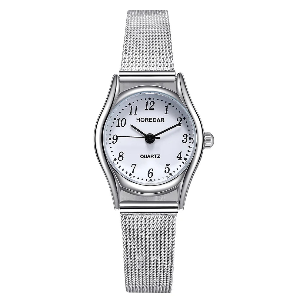 

Horedar Hot Selling Arab with Numbers Watch Fashion Top Grade Mesh Belt Simple Hot Selling Ladies' Watch
