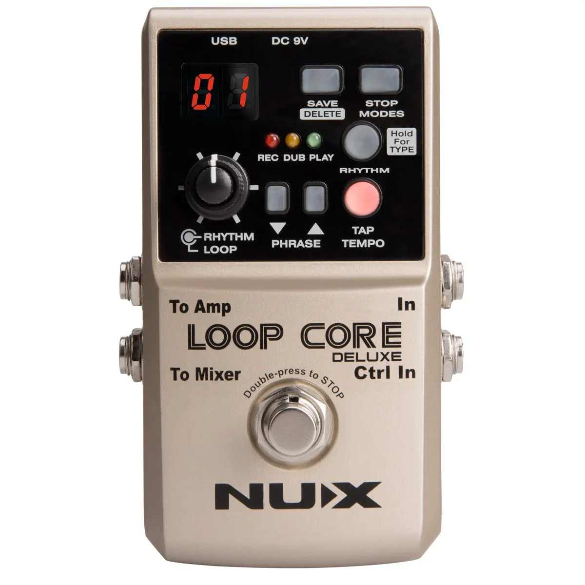 NUX Loop Core Роскошная гитара Лупер 8 часов петля времени 24-битное звуковое воспроизведение с частотой автоматический темп обнаружения с Двойной Педали для езды на велосипеде
