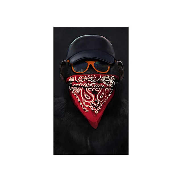 Canvas Poster 3 Monkeys Poster Cool Graffiti Street Art Canvas Painting Wall Art for Living Room Home Decor Posters and Prints JL288-4