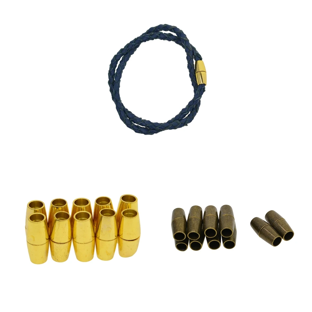 10 Set 4mm Inner Hole Glue-in Magnetic Clasps for Kumihimo Leather Cords End