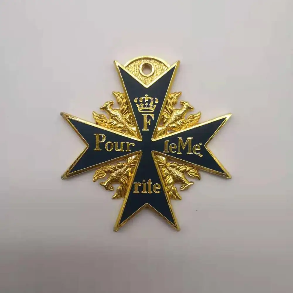 

Blue Max Medal Prussia Pour Le Merite gold Plated Blue Colour Enameled Deut drop shipping
