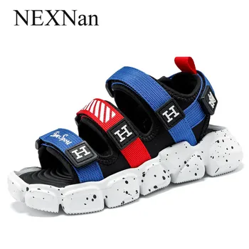 

NEXNan Summer Kids Sandals For Children Shoes Boys Sandals Girls Shoes Breathable Mesh Footwear Hook&Loop Beach Open-toe