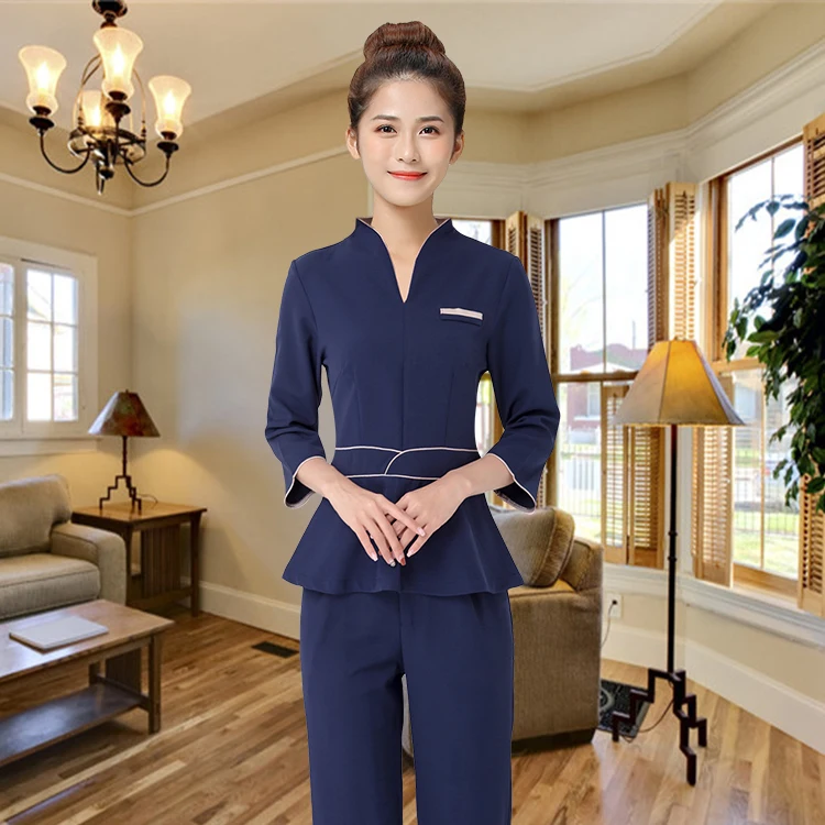 top and pant Для женщин Рабочая одежда 2 шт. Комплекты Женские Сауна ванны для ног Форма Красота Костюмы косметичка медицинская рабочая одежда, униформа для сотрудниц спа-салонов платье - Цвет: top and pant